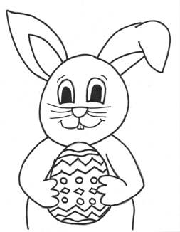 bunny Easter egg coloring page
